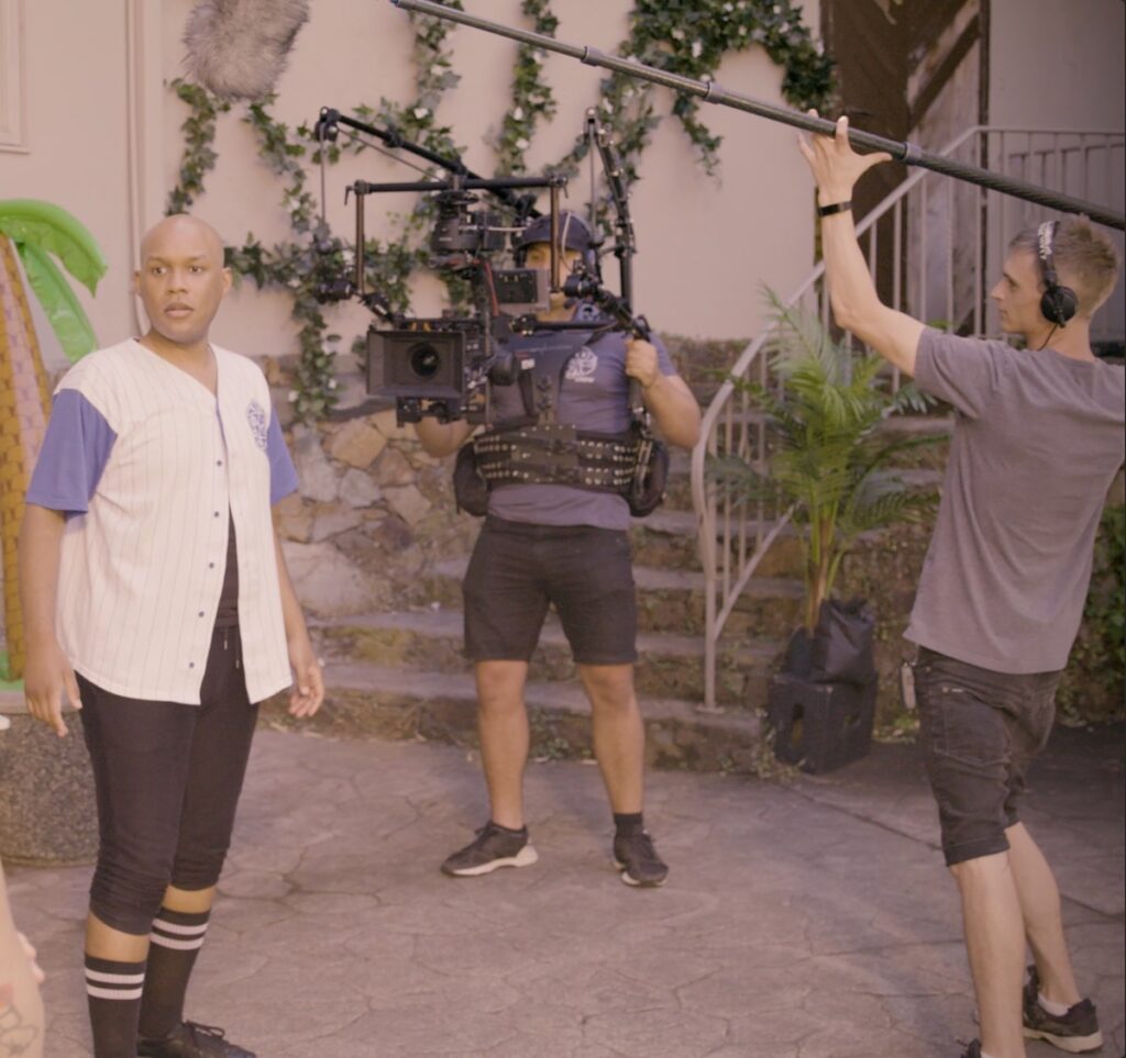 Boom operator in Vancouver on set